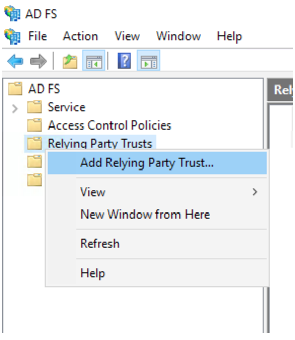 AD FS Add Relying Party Trust Wizard screenshot